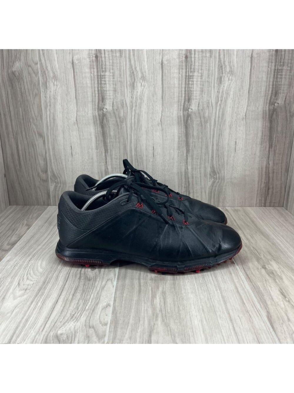 Nike Golf Shoes Mens 11.5 Lunar Fire Black Lace Up Outdoor Soft Spike Cleats